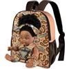 Nice2you Bambola nera in uno zaino, bambola africana americana da 25,4 cm per neonati e bambini di età compresa tra 1 e 3 anni, 2, 4, 5 anni, zaino per riporre gli accessori della bambola
