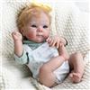 JIEBOTE Bambole Reborn in Silicone Corpo Intero 45cm, Bambole Neonato Realistica con Capelli Impiantati, Bambole Bébé Artigianale Pesata con Set Accessori Completo per Regalo Bambini & Collezionisti