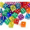 GWHOLE Set di 40 dadi traslucidi colorati da 16 mm con 6 facce, 8 colori per giocare ai giochi