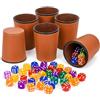 ZOVRIXIA Bicchiere per Dadi, 6 Dice Set con 36 Cubi (15 mm)