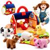 Toyzey Giochi Bambini 1 Anno, Peluche Fattoria Animali Bambini Montessori Sensoriale Giochi Neonato 6-9 Mesi Regalo Bambina 1 Anno Animali Giocattolo per Bambino Giochi Montessori 6-12 Mesi Regalo Battesimo