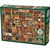 Cobble Hill - Puzzle da 1000 pezzi - La biblioteca dei gatti - Poster di esempio incluso