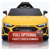 TOYSCAR Auto Macchina Elettrica 12V NEW Audi R8 Spyder per Bambini Led MP3 con Telecomando Sedile in pelle Gialla