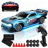 Eirolace Auto da drift radiocomandata in scala 1:24, velocità 25 km/h Auto da corsa radiocomandata con verniciatura sportiva, luci a LED e telaio a 7 colori, modellino ad alta velocità ragazzi e ragazze, blu