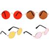 Penitue 4pz Mini Occhiali Bambola, Carini Piccoli Occhiali Sole per Maggior Parte delle Bambole e Giocattoli con Montatura Metallo Lenti Multi-Colore Moda Accessori (Colore 3)