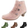 Dasongff Stivaletti vittoriani da donna vintage medievale stivali corti alla caviglia pizzo tacco Louis punta rotonda Ankle Boots Autunno Elegante Chelsea Boots Stivaletti Partito Cocktail Serata