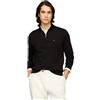 Tommy Hilfiger Maglione Leggero da Uomo con Zip a Un Quarto, Black, XL