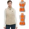 Hecusma Giubbotto in pile riscaldante per donna con powerbank da 16000mAh 7.4V inclusa, gilet riscaldato in sherpa per donna, giubbotto termico elettrico in pile per sci all'aperto
