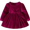 Alunsito Abito natalizio Neonata Bambina Bambino Neonata Manica lunga Velluto Abito da principessa Abito da festa Autunno Inverno Abito a trapezio