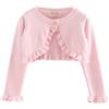 Alunsito Bambini neonate maglione lavorato a maglia sottile cardigan tinta unita chiusura con bottoni Bolero coprispalle manica lunga giacca con volant