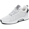 Dasongff Sneakers con rialzo integrato da 6 a 10 cm, scarpe da ginnastica da uomo in rete, traspiranti, sport e attività all'aria aperta, tacco 6/8/10 cm, Bianco 3 Tacco 6 cm, 44 EU