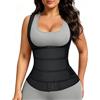 FeelinGirl Waist Trainer per le donne Latex Waist Trainer Vest Plus Size Waist Cincher Corsetto 3 Cinture Ganci Ossa Acciaio