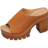 Dasongff Sandali Donna Ortopedici Tacco Basso Basso Blocco Chunky Kitten Tacco Heel Aperto Punta Sandali Da Camminare Confortevoli Scarpa Escursionismo Scarpa Antiderapolente Confortevole, marrone, 38