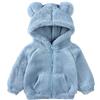 Alunsito Baby Boy Girl Autunno Inverno Abbigliamento Manica lunga Cerniera Felpa con cappuccio Cappotto Giacca in pile semplice Giacca con cappuccio con orecchie d'orso