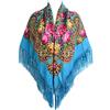 Gudessly Sciarpa Tradizionale Delle Donne: Avvolgere Nappa Scialle Frange Collo Testa Retrò Floreale Poncho Stampa, Cielo Blu, Taglia Unica