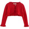 Alunsito Bambini neonate maglione lavorato a maglia sottile cardigan tinta unita chiusura con bottoni Bolero coprispalle manica lunga giacca con volant