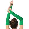 SUPRNOWA Guanti lunghi senza dita in spandex sopra il gomito da donna, taglia unica, Verde, Taglia unica