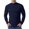 QIXING Maglietta Termica da Uomo a Maniche Lunghe, con Collo Alto in Cotone, Intimo Termico, blu navy, M