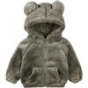 Alunsito Giacca in Pile a Maniche Lunghe per Bambini Piccoli Ragazze Ragazzi Felpa con Cappuccio con Orecchie da Orso Carino Cerniera Cappotto Teddy Capispalla Invernale Caldo 120 Verde 4-5 Anni