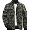 ZDJSWJ Uomo Slim Fit Camouflage Giacca Light Flying Bomber Campus Cappotto Full Zip Antivento Camouflage Giacca, Verde militare, XXXXXXXL