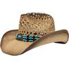 Wildarms Cappello da cowboy in paglia occidentale, traspirante, cappello estivo a trama aperta, per esterni, rodeo e festival