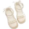Dasongff Ragazza Scarpe Principessa Ballerina Scarpe in Pelle per Bambina per Matrimonio, Compleanno, Costume Cosplay, Cerimonia, bianco, 38 EU