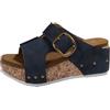 Dasongff Sandali da donna estivi comodi in pelle da donna, sandali alla moda, punta aperta con zeppe, piattaforma di alta qualità, ortopedici, vintage, pantofole da spiaggia estive, Blu 7, 39 EU