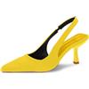 Dasongff - Scarpe col Tacco Sexy da Donna con Tacco Alto e Basso e Spesso, Décolleté Retrò, Slip-On Comode, Punta Chiusa, Classica, per Cerimonia, Ufficio, Matrimonio, giallo, 36 EU