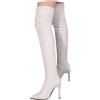 Dasongff Stivaletti invernali da donna, stivali alti al ginocchio alti stivali alti alti stivali in pelle PU stivali alti polpacci larghi stivali alti classici slip-on causalo equitazione