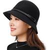 KorhLeoh Cappello da Donna a Bombetta, Cappello da Pescatore Lana Nera, Cappello da 1920 Vintage Invernale Caldo