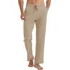 WILLIT Pantaloni da jogging da uomo, in cotone, da yoga, da allenamento, aperti, sportivi, da uomo, con tasche, fiocchi d'avena, M