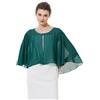 BEAUTELICATE Coprispalle Stola Chiffon stola Elegante Donna Chiffon Scialle Smanicata Bolero Cape Cardigan per Cerimonia Festive Matrimonio Sposa Abito Estivo (Verde ottanio, Taglia unica)