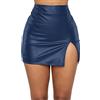 Panegy Minigonna in Ecopelle Gonna a Spacco per Donne Gonna a Matita Bodycon Gonna ad Alta Vita Gonna Avvolgente Gonna Casual Skinny, Blu, XL