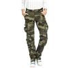 Tianerhay Pantaloni da combattimento da donna, in cotone, casual, mimetico, militare, tattico, da lavoro, con tasche, Camo 169, 44