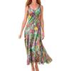 Vuncio Vestiti Lunghi Donna Eleganti Estivi Taglia Forte Morbidi Fantasia Vestito Donna Lungo Estivo Elegante con Stampa Casual Cerimonia Matrimonio Spiaggia