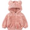 Alunsito Baby Boy Girl Autunno Inverno Abbigliamento Manica lunga Cerniera Felpa con cappuccio Cappotto Giacca in pile semplice Giacca con cappuccio con orecchie d'orso
