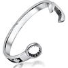 INTERNATIONAL BRANDS EXCESS STOCK TRADING U.K. I BEST U.K Braccialetto da Uomo in Argento, Motivo Chiave Inglese, Bangle Vintage Stile Biker, Acciaio inossidabile