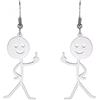 unift Divertente Doodle Orecchini per le Donna in Acciaio Anox Chic Cute Smiley Dito Medio/Basket Cattivo Orecchini a goccia gioielli regalo di amicizia (argento)