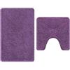 vidaXL Antislip Badmat Set 2 st Paars 50 x 50 cm PP