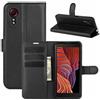 betterfon Custodia a portafoglio compatibile con Samsung Galaxy XCover 5, con scomparti per carte di credito, chiusura magnetica, in pelle sintetica e TPU, colore nero