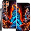 WUACYEAMING Custodia Compatibile con Oukitel C67,con Slot Carte PU Pelle Portafoglio Libro Case Antiurto Bumper Motivo Magnetica Flip Protettiva Resistente Due lupi