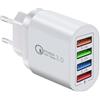 Générique Presa di ricarica rapida USB C 40 W - caricatore -USB 4 porte | adattatore di alimentazione PD a doppia porta britannica + presa a muro QC, presa di ricarica multiporta di tipo C per casa o ufficio