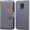 Ailisi Cover per Redmi Note 9 Pro, Gray Flip Cover Cartoon Cute Bear Custodia Protettiva Caso Libro in Pelle PU con Portafoglio, Funzione Supporto - Orso, Grigio