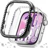 DEALELE [Confezione da 2 custodie per orologi compatibile con Huawei Watch FIT 4, con strass glitterati, in policarbonato, protettiva, accessori per uomini e donne (nero trasparente)