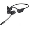Caymuller Cuffie aperte con microfono, cuffie wireless Bluetooth con microfono, multipoint Connect Bluetooth 5.3, cuffie wireless a prova di sudore per lavoro, guida, corsa, allenamento