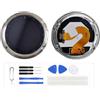 Generic Schermo LCD per Garmin Fenix 5 Plus LCD Display Digitizer Vetro Touch Schermo Ricambio Assembly (con Bordo Argentato)