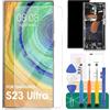 SRJTEK TFT per Samsung Galaxy S23 Ultra 5G Schermo LCD di Ricambio per Samsung Galaxy S23 Ultra SM-S918B SM-S918U Digitizer Touch Screen Assembly Kit di Riparazione Nero con Telaio (senza Funzione