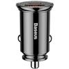 Baseus Caricabatteria da auto circolare USB-C con ricarica rapida PD 3.0 per iPhone 12, iPhone 11, iPad Pro, Quick Charge 4+ per Samsung Galaxy S20, S10 e S9, 30W per Huawei, nero