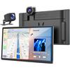 LAMTTO Schermo Carplay Wireless Portatile Android Auto Display 9 Pollici Autoradio Bluetooth con Schermo Touchscreen Dashcam 4K+1080P Radio Car Play con Assistente Vocale Navigatore Chiamate 64GB TF