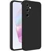 Captor Cover Custodia Colorata in Silicone Liquido per Samsung Galaxy A35, Alta Qualità con Bordo Rialzato per Schermo e Protezione Fotocamera Morbida Con Microfibra Interna (Nero)